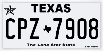 TX license plate CPZ7908