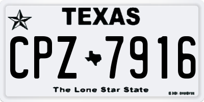 TX license plate CPZ7916