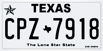 TX license plate CPZ7918