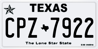 TX license plate CPZ7922