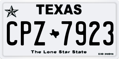 TX license plate CPZ7923