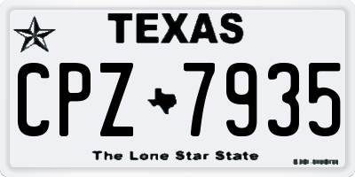 TX license plate CPZ7935
