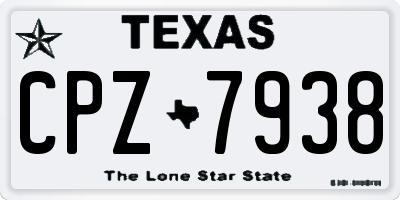 TX license plate CPZ7938