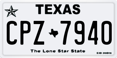 TX license plate CPZ7940