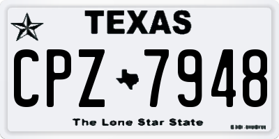 TX license plate CPZ7948