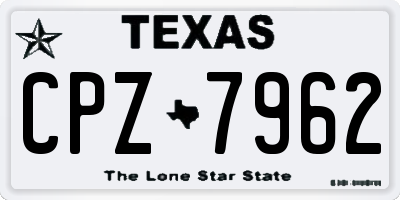 TX license plate CPZ7962