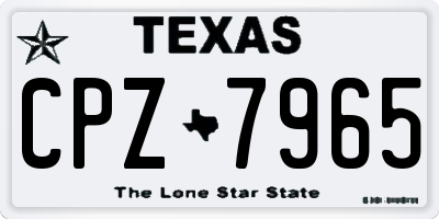 TX license plate CPZ7965