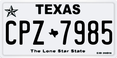 TX license plate CPZ7985