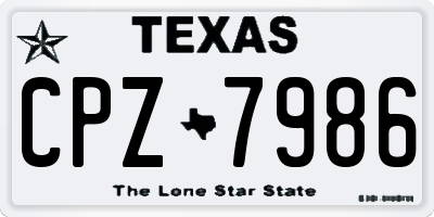 TX license plate CPZ7986