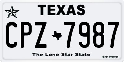 TX license plate CPZ7987