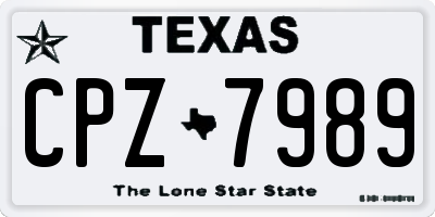 TX license plate CPZ7989