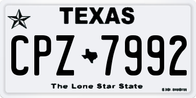 TX license plate CPZ7992