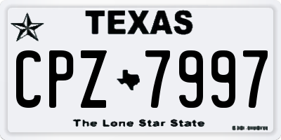 TX license plate CPZ7997