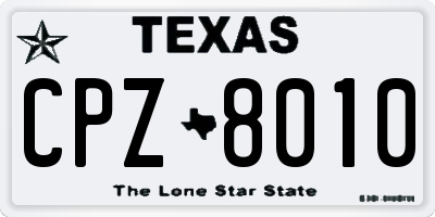 TX license plate CPZ8010