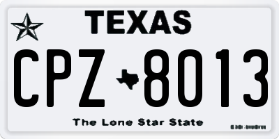 TX license plate CPZ8013