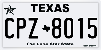 TX license plate CPZ8015