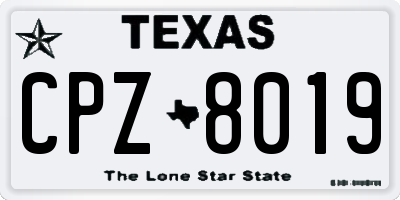 TX license plate CPZ8019