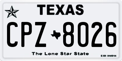 TX license plate CPZ8026