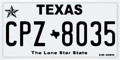 TX license plate CPZ8035