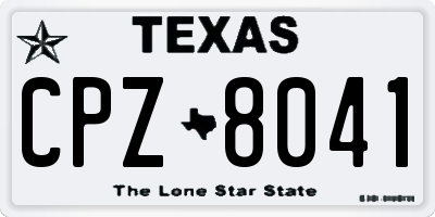 TX license plate CPZ8041