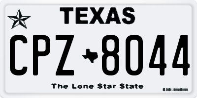 TX license plate CPZ8044
