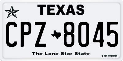 TX license plate CPZ8045