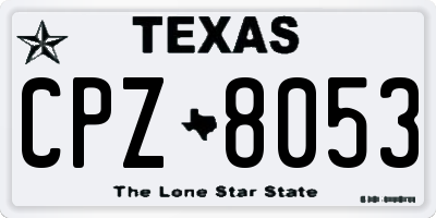 TX license plate CPZ8053