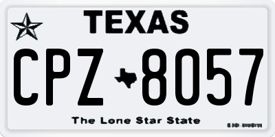 TX license plate CPZ8057