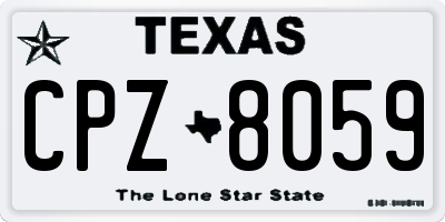 TX license plate CPZ8059