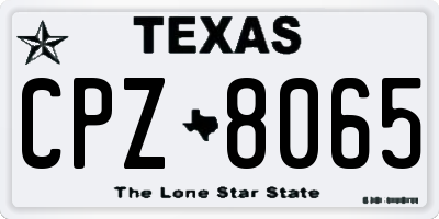 TX license plate CPZ8065
