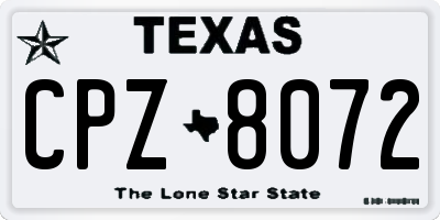 TX license plate CPZ8072