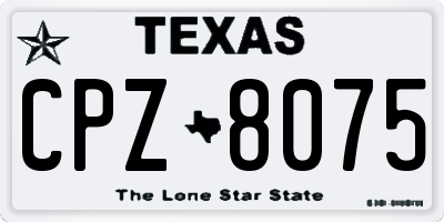 TX license plate CPZ8075