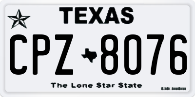 TX license plate CPZ8076