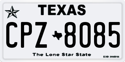 TX license plate CPZ8085