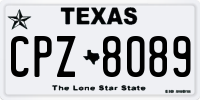 TX license plate CPZ8089