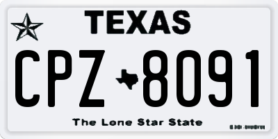 TX license plate CPZ8091