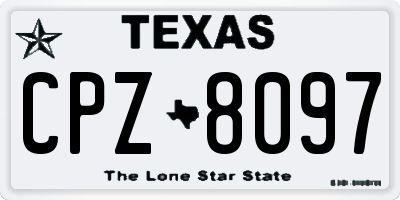 TX license plate CPZ8097