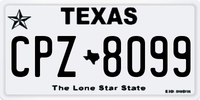 TX license plate CPZ8099