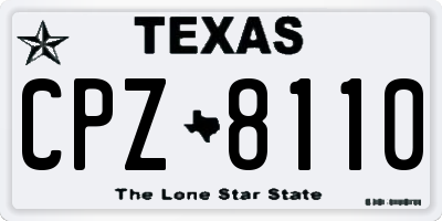 TX license plate CPZ8110