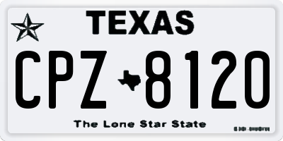 TX license plate CPZ8120