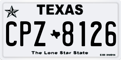 TX license plate CPZ8126