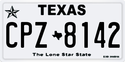TX license plate CPZ8142