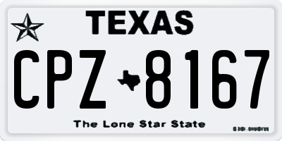 TX license plate CPZ8167