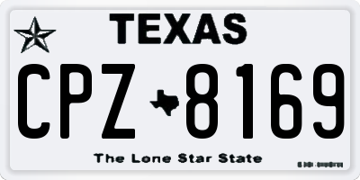 TX license plate CPZ8169