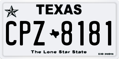 TX license plate CPZ8181