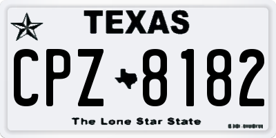 TX license plate CPZ8182