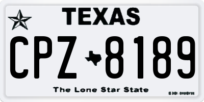 TX license plate CPZ8189