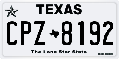 TX license plate CPZ8192
