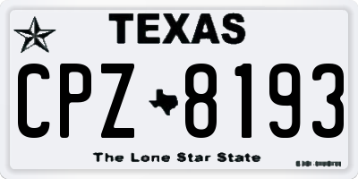TX license plate CPZ8193