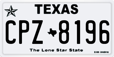 TX license plate CPZ8196